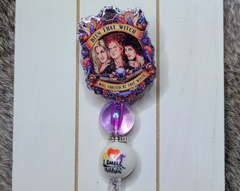 Sanderson Sisters-Halloween Nurses Badge Reel, Halloween, Fall, Hocus Pocus, Medical