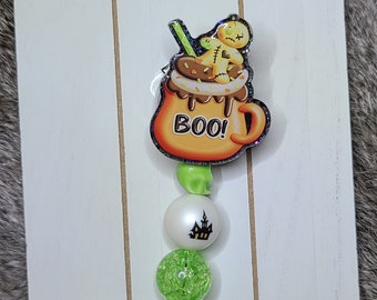 BOO Cup Medical Badge Reel, Nurse Badge Reel, Halloween, Fall