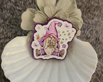 Purple Gnome Butterfly Badge Reel, Medical Badge Reel, Nurse Badge Reel