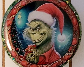 Christmas Holiday Nurse's, Medical Grinch, Badge Reel, Men's Badge Reel
