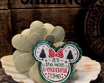 Wonderful Time of the year, Mouse Ears, christmas Nurse Medical Office Badge Reel