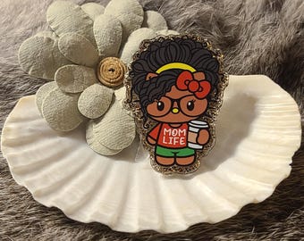 Bobina per badge mamma pelle scura gatto HK, bobina per badge UV DTF