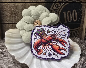 Mardi Gras Crawdad Nurse Medical Office Badge Reel