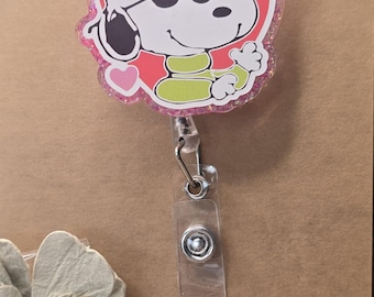 Beagle Heart with Sunglasses Nurse Medical Office Badge Reel