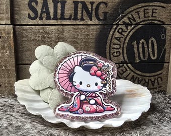 Geisha Kitty Nurse Medical Office Badge Reel