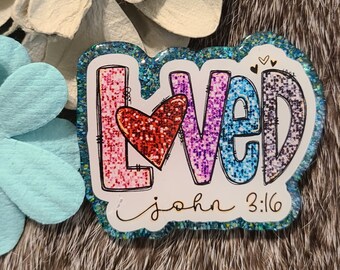LOVED John 3:16 Badge Reel, Medical Badge Reel, Nurse Badge Reel