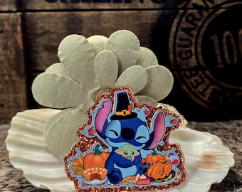 Blue Alien Thanksgiving Nurse Medical Office Badge Reel