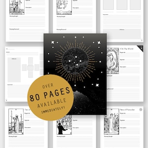 Tarot Workbook/Coloring Book | 80+ Pages! Practice Workbooks, Spread, Journals & Notes | Printer Friendly PDF