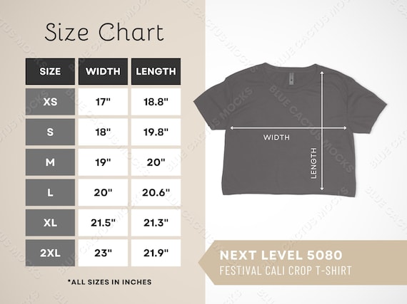 Next Level 5080 Size Chart T-shirt Sizing Guide for Womens - Etsy