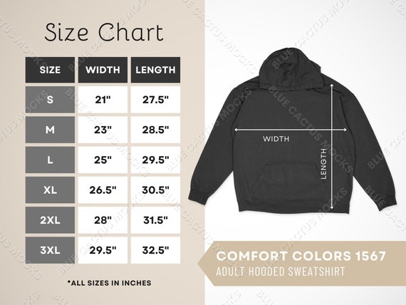 Comfort colors discount hoodie sizing