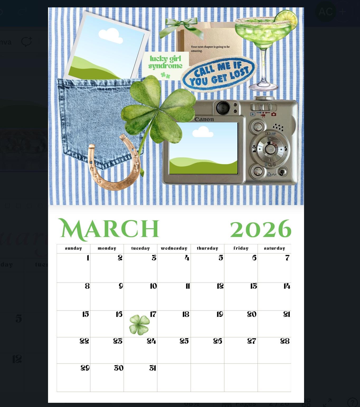 2026 Vision Board Calendar Template – DIY Canva Design (digital ...