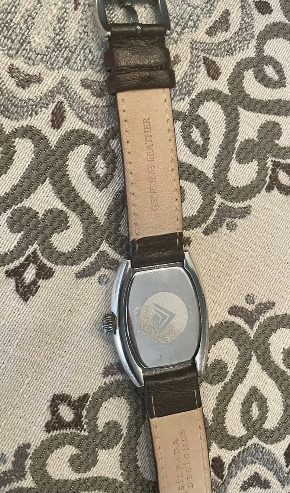Silpada Brown Leather Band Wrap Watch Band Stainless Back  display picture 2
