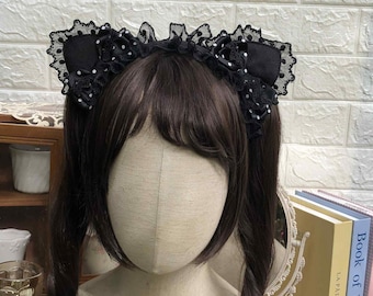 Puffy Cat Ears Headband - Kawaii Lolita Headpiece