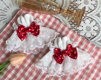 Sweet Lolita Bunny Ear with Bear Lace Wrist Cuffs