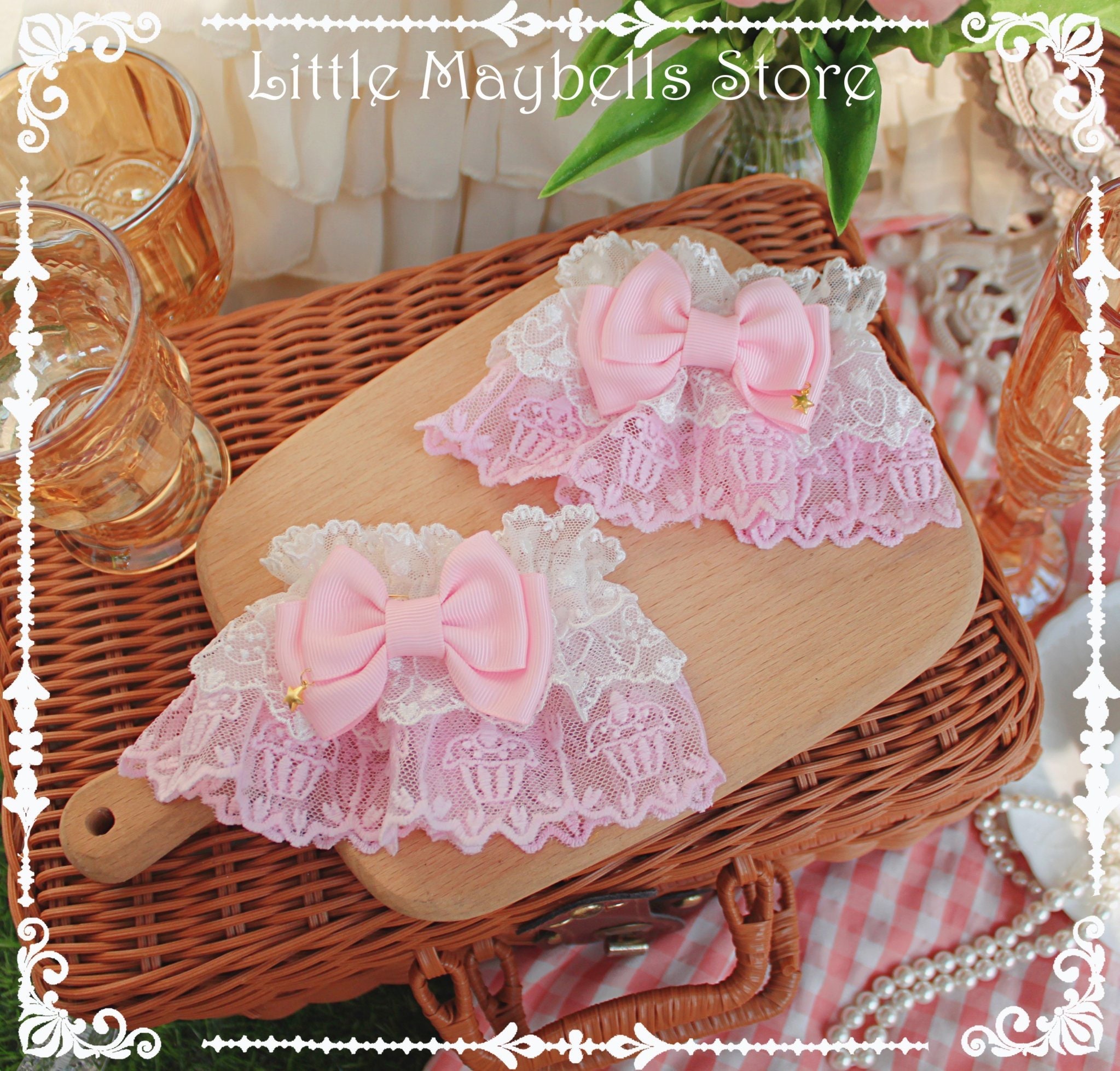 Sweet Lolita Cupcake Lace Wrist Cuffs