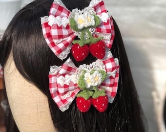 Fermagli per capelli a forma di fragola — Coppia