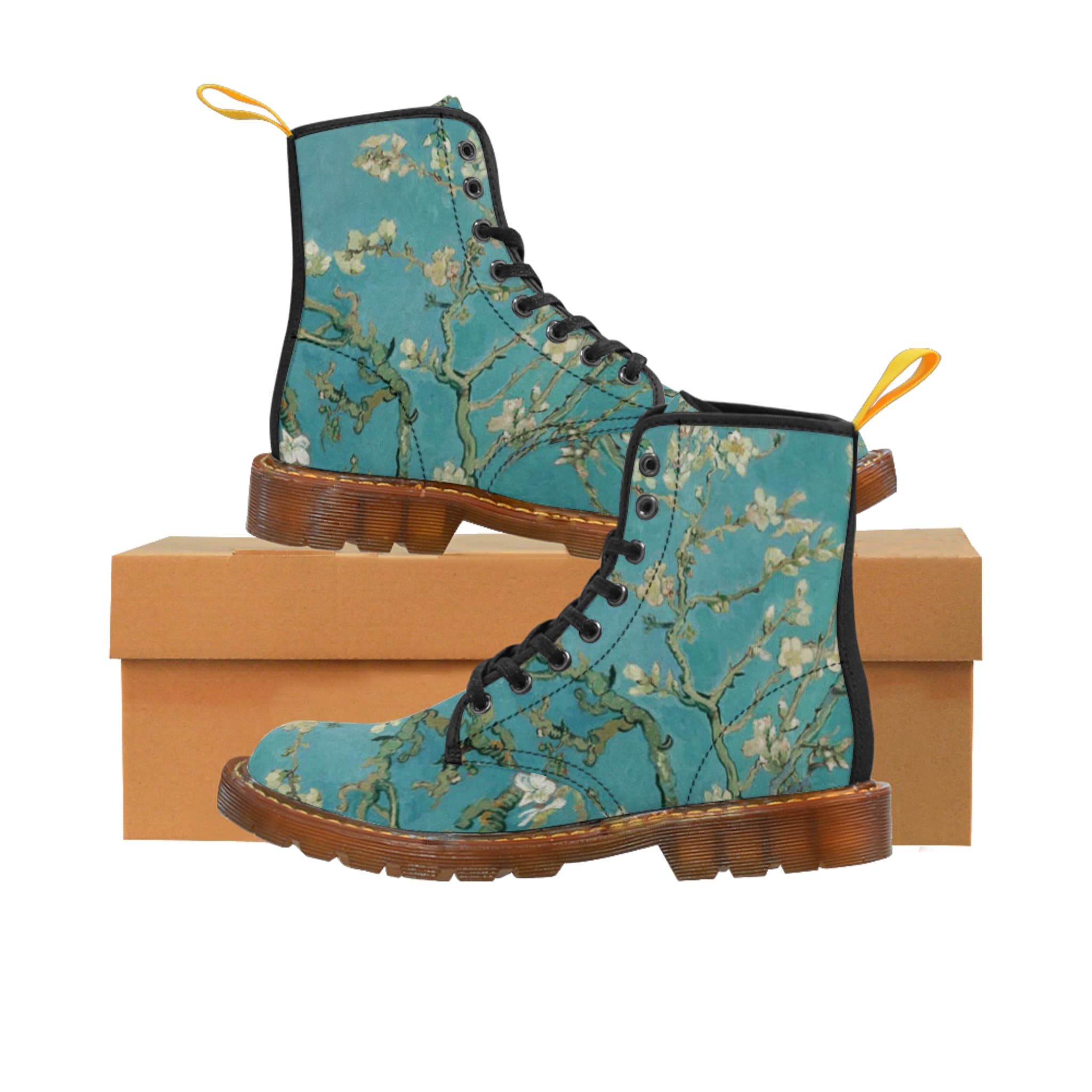 Van Gogh Almond Blossoms Inspired Women's Canvas Boots