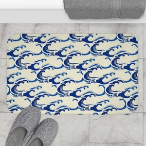 Die große Welle inspirierte Print Badematte