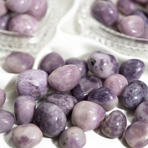 Small Lepidolite Tumbled Stone | Natural Lepidolite Crystals