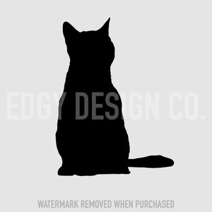 Single Design Katze sitzend und Starren Silhouette SVG-Datei perfekt Clipart oder zum Drucken auf jedem druckbaren Material.