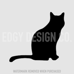 Attentive Cat Silhouette SVG: Clipart, Cricut, Silhouette (Digital File)