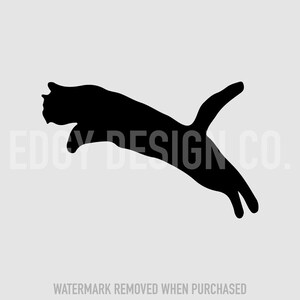 Single Design Cat High Jump Silhouette SVG file perfect clipart or for printing on any printable material.