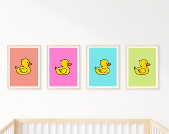 Set of 4 Rubber Duckies Downloadable Wall Art