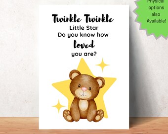 Oso pardo Twinkle Twinkle Little Star / Impresión digital