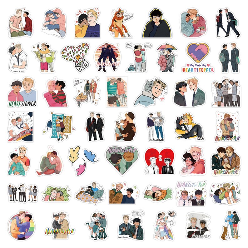 50pcs TV Show Heartstopper Stickers Skateboard Guitar Laptop Etsy