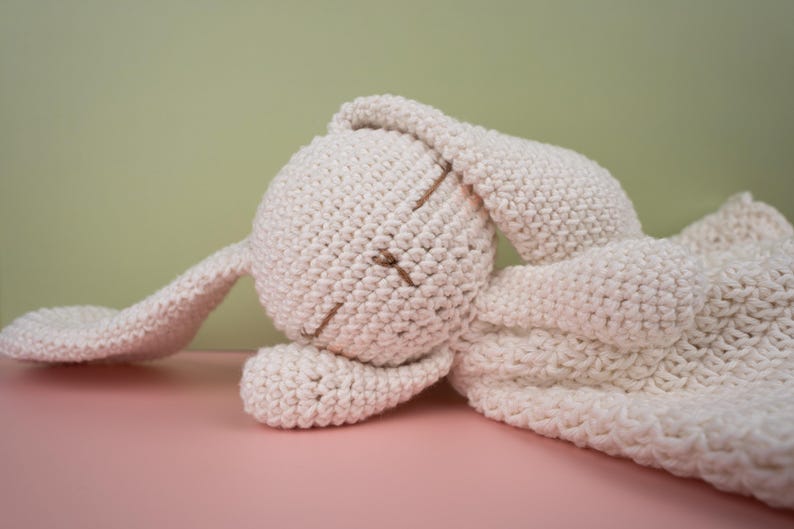 Crochet Bunny Lovey Pattern | Amigurumi Security Blanket Comforter (PDF Download) image 4
