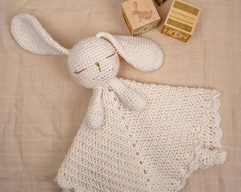 Crochet Bunny Lovey Pattern | Amigurumi Security Blanket Comforter (PDF Download)