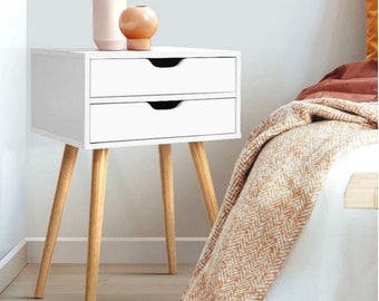 Set 2 Side Table Nightstand | Bedside Tables with Drawer | Furniture Beroom  Cabinet