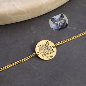 Custom Pet Photo Bracelet Pet Memorial Bracelet Pet Lover Photo Bracelet Cat Photo Bracelet Pet Remembrance Personalized Gift for Pet Lover