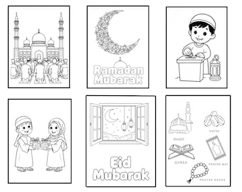 Ramadan & Eid Coloring Pages for Kids | Islamic Printable Activity 25 Pages| Muslim Holiday Coloring Book Digital Download