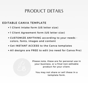 Client Intake Form for Cleaning Service, Editable Business Forms ...
