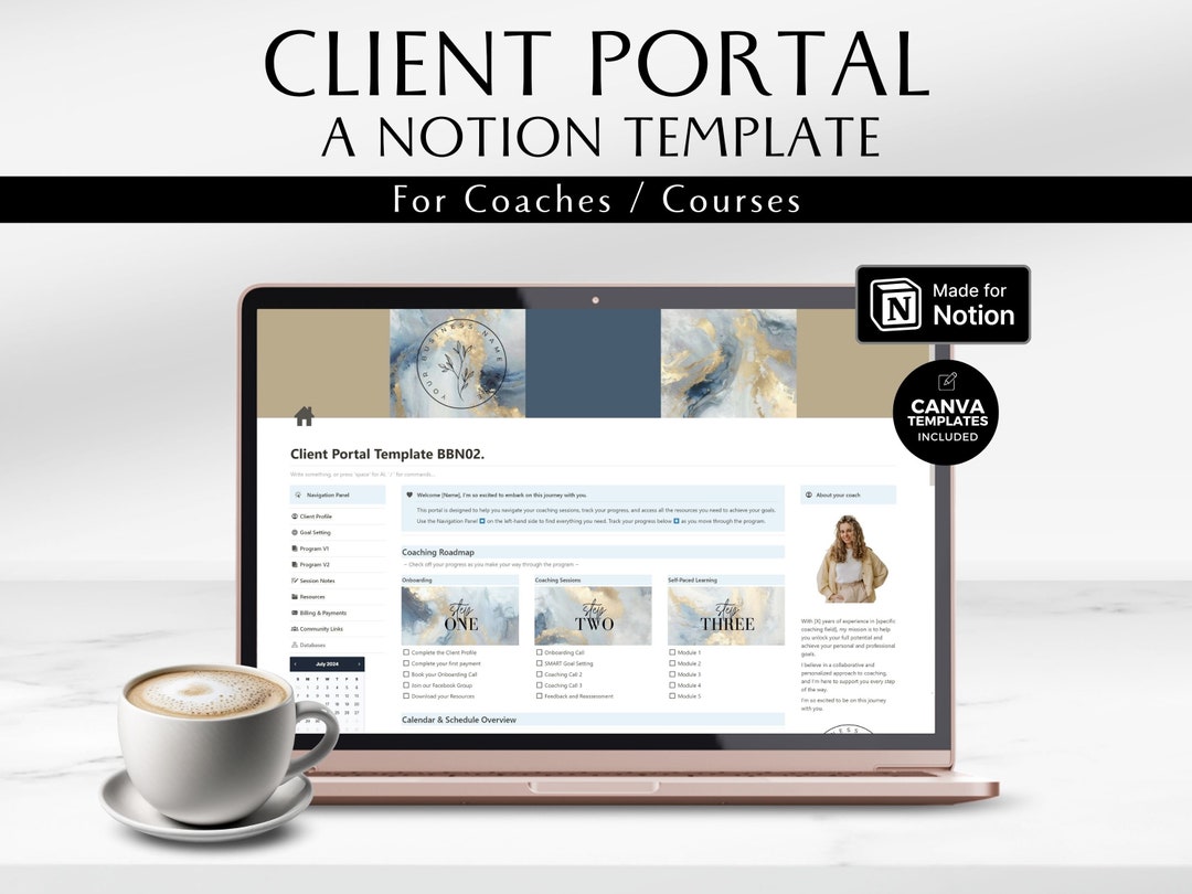 Coaching Client Portal Notion Template, Client Onboarding, Course ...