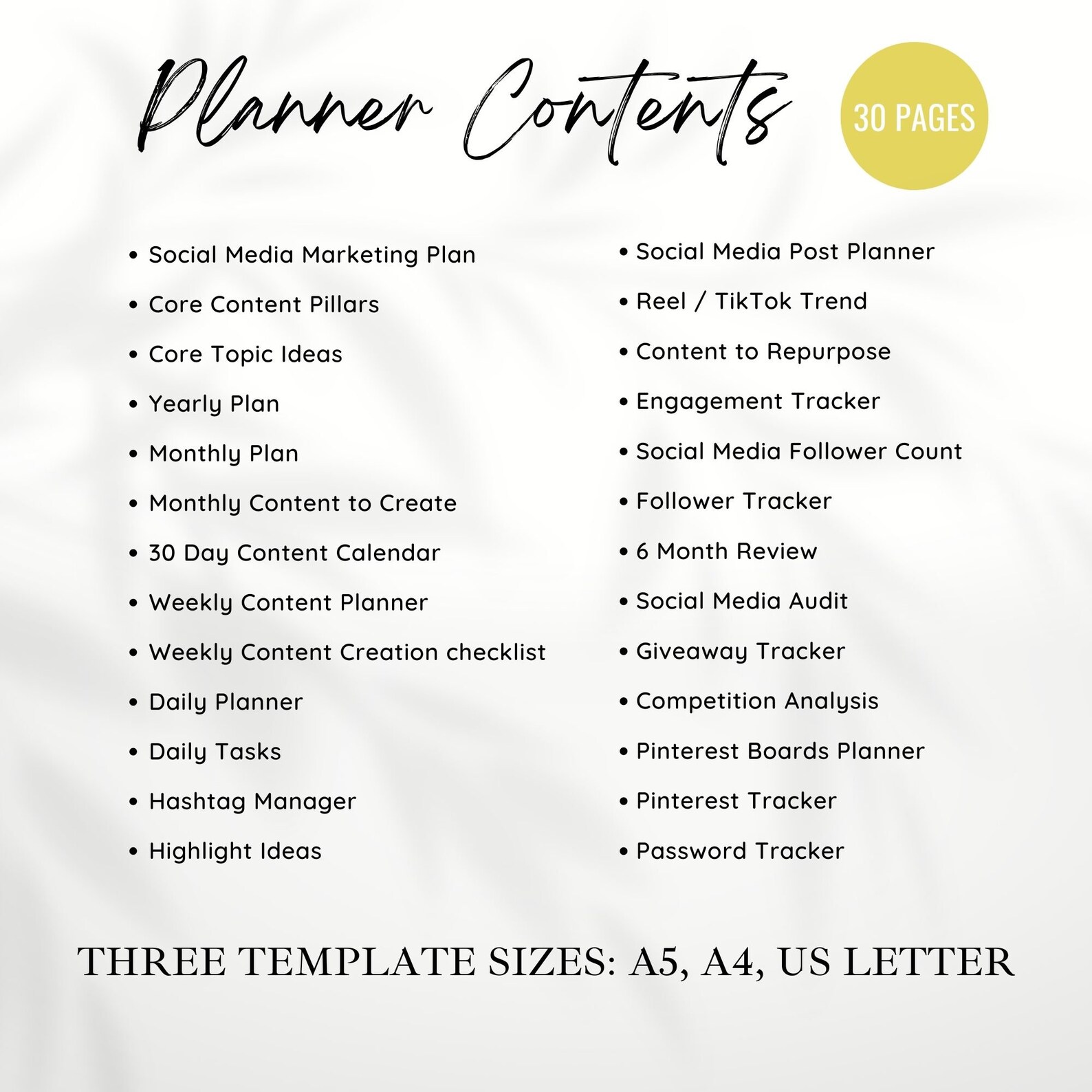 Editable Social Media Planner Canva Template Social Media Planner