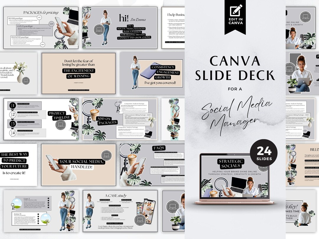 Webinar Slide Deck Canva Template, Modern Presentation Templates for ...