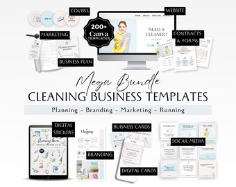 Cleaning Service Templates Bundle, Cleaning Business Forms, Client Intake Form, Cleaning Checklist, Proposal, Door Hanger Templates, BB002