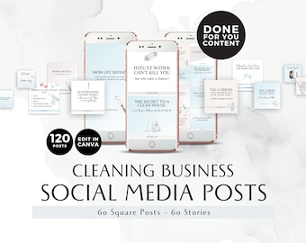Modèles Instagram de service de nettoyage, Articles marketing sur les réseaux sociaux d'une entreprise de nettoyage, Gouvernante, Contenu engageant, Modèles Canva, BB002