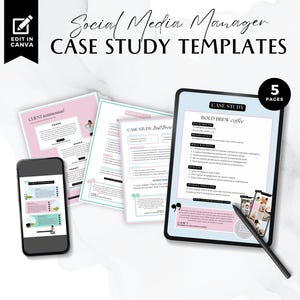 Social Media Leiter Case Studies Canva Templates, Klient Spotlight, Success Story, Testimonials, Testimonials, Testimonials, Modern, Pastel Pink, BB2503A