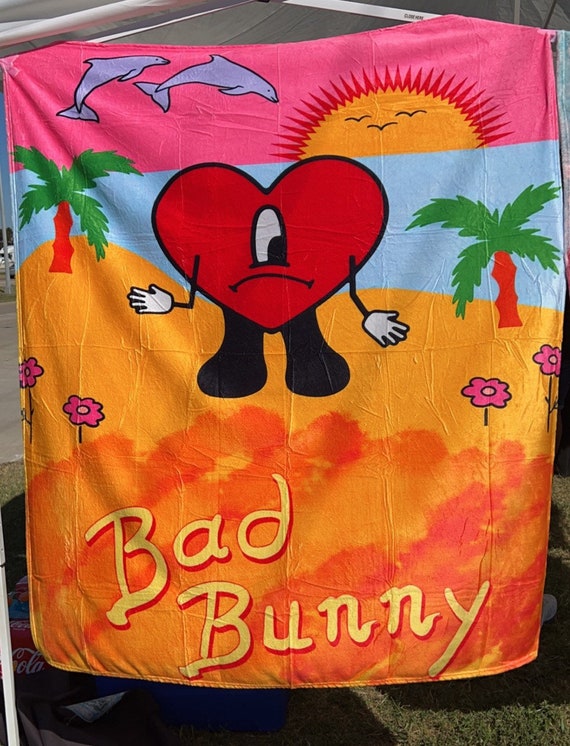 Bad bunny blanket etsy deals