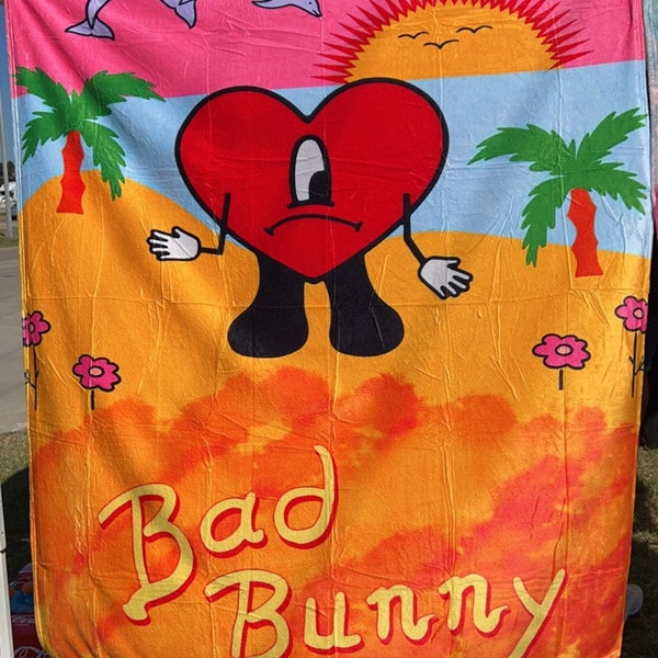 Bad Bunny Blanket Etsy
