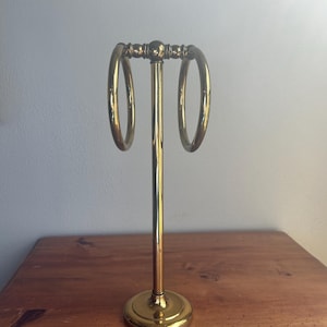 Vintage lacquered brass towel holder, brass home decor, brass home accent, bathroom decor, gift for her