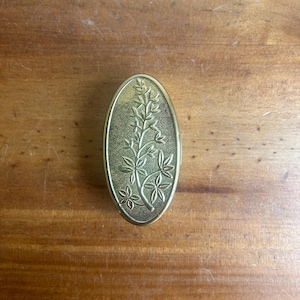 Vintage Max Factor Hi Society lipstick compact case with flowers, gold toned lipstick case, gift for her, Oscar glamour, 1950s makeup