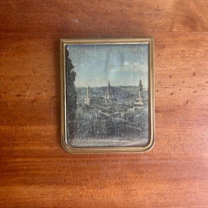 Vintage Brass Money Clip: European City Cloth Portrait