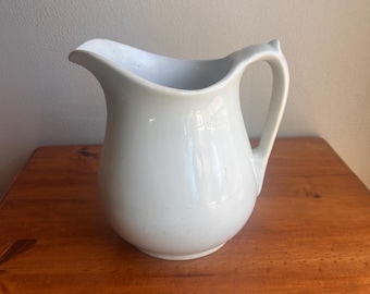 Vintage 8 inch Alfred Meakin ironstone pitcher, vintage white pitcher, English ironstone, ironstone china, cottage, farmhouse