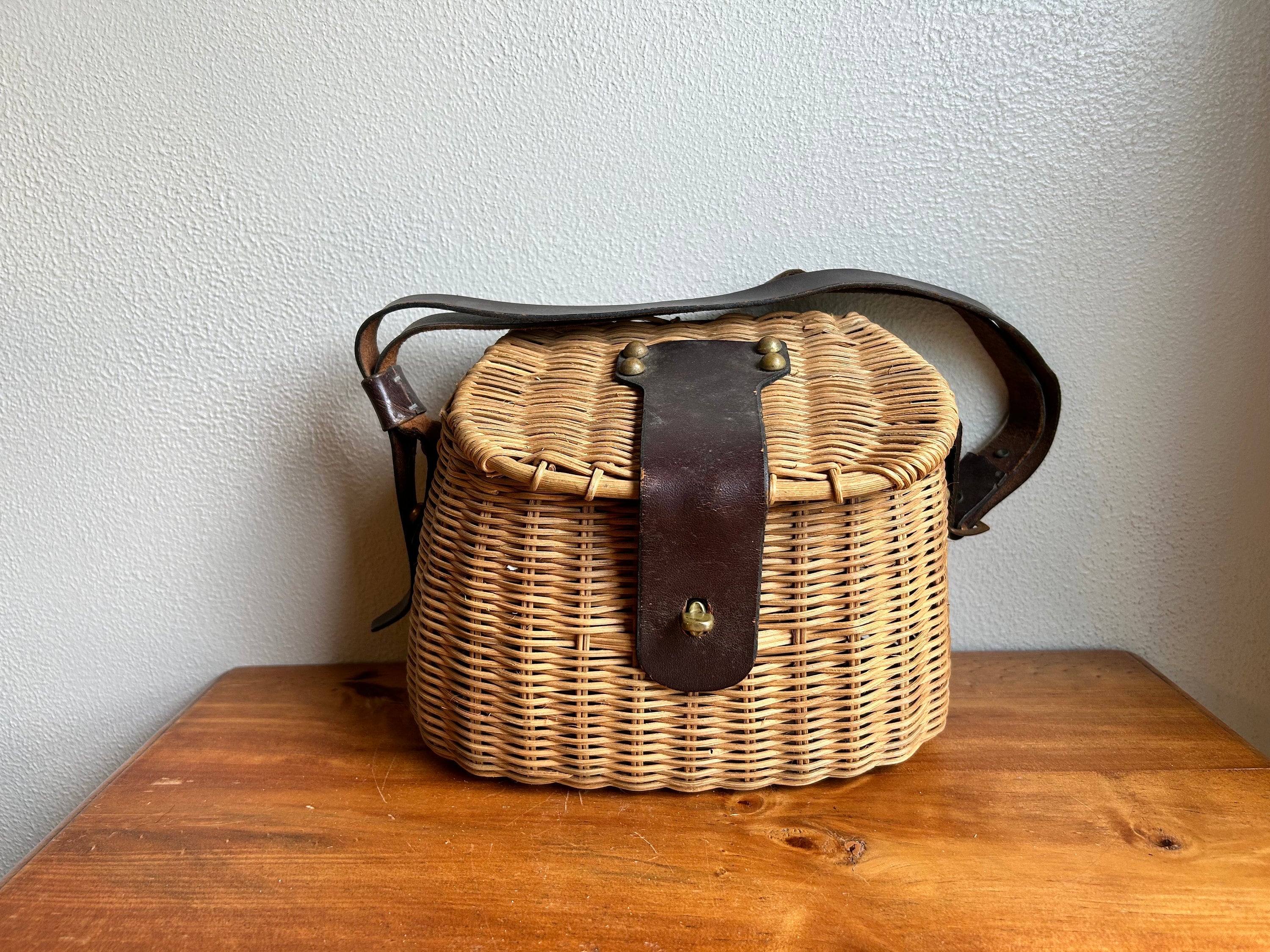 Panier Osier Classical Vintage Fish Basket,Wicker Fisherman Traps