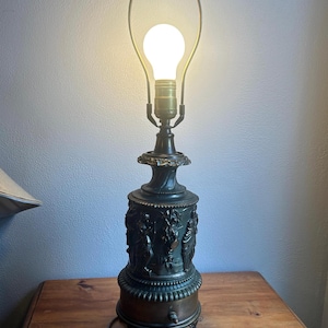 19th Century Victorian Gilt Bronze Oil Lamp Converted to Electric, Table Lamp