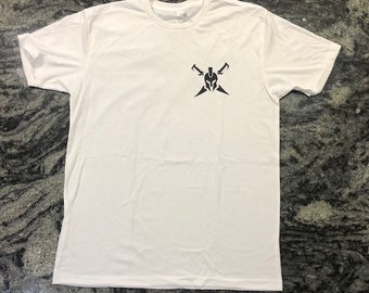 Spartan Logo Left Chest T-Shirt-White